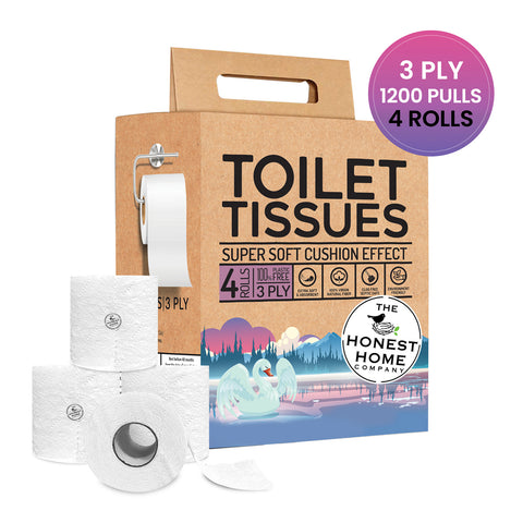 Toilet Tissue Rolls 3 Ply | 1200 Pulls |4 Rolls x 300 Pulls