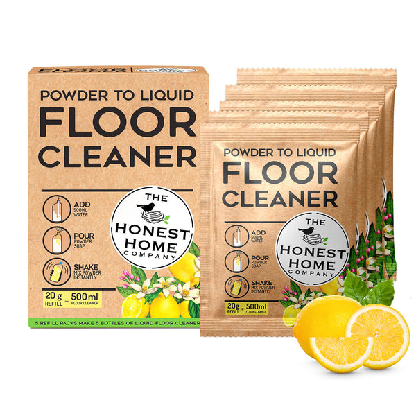 Powder-To-Liquid Floor Cleaner - 5 Refills - 2.5 Liters Liquid Floor Cleaner