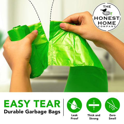 Compostable Garbage Bags Medium Green | 60 Bags | 19 x 21 Inches| Pack of 4