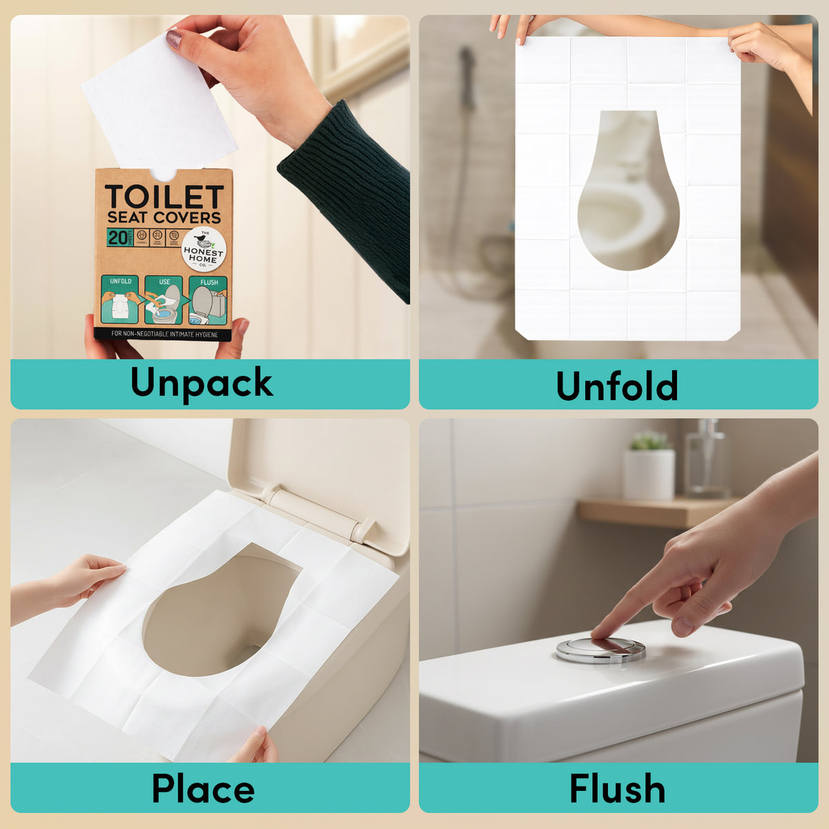 Disposable Toilet Seat Covers | 20 Sheets (Pack of 2) | Travel Friendly Hygiene