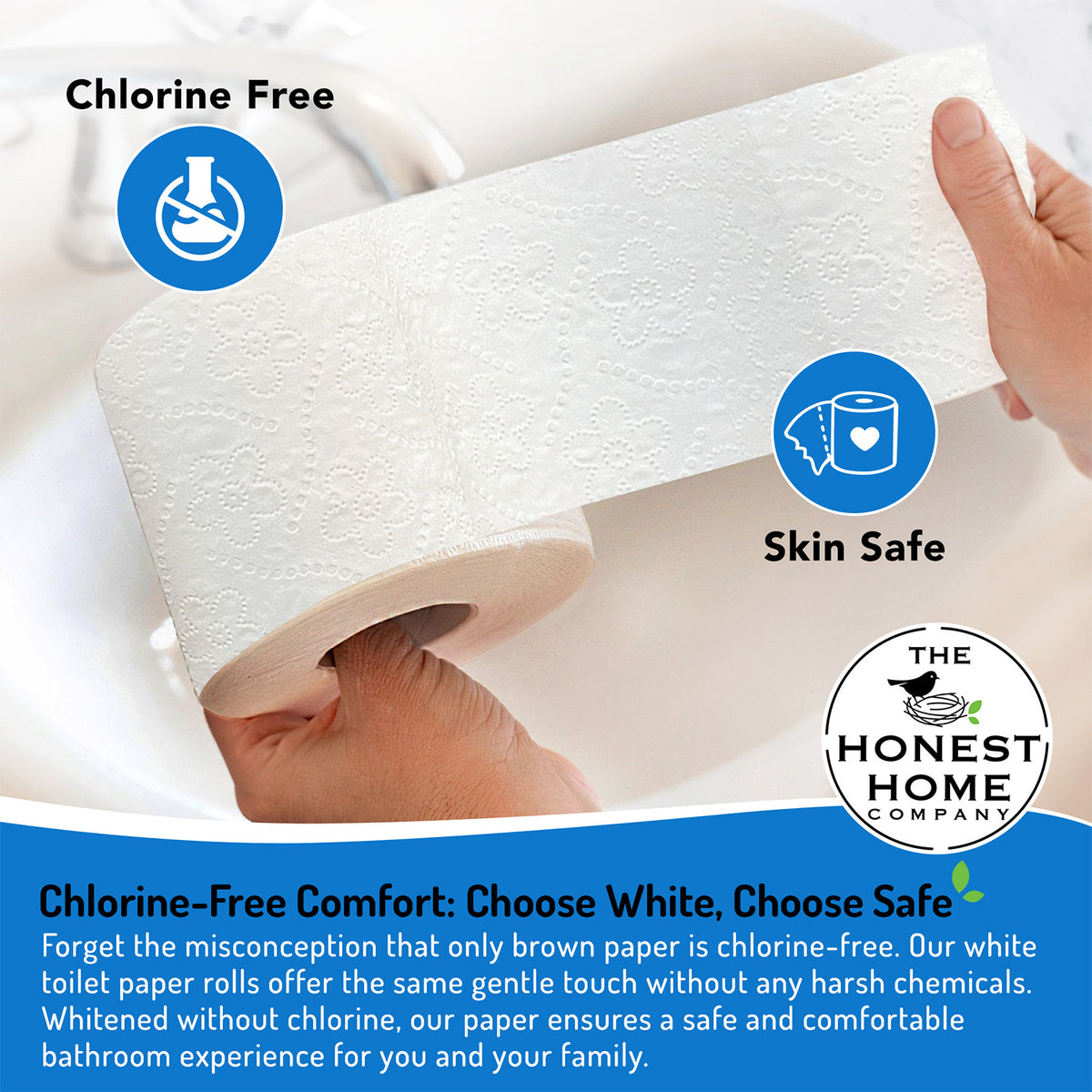 Toilet Tissue Rolls 2 Ply | 1200 Pulls | 4 Rolls x 300 Pulls