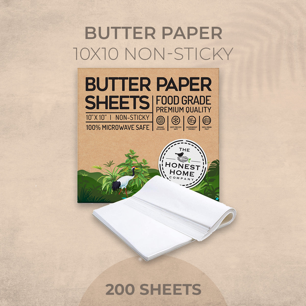 Buy The Honest Home Company, Extra Strong 100 Precut Butter Paper Sheets, 10x10 Inch, Easy to Use Baking Essentials, No Flavor Transfer