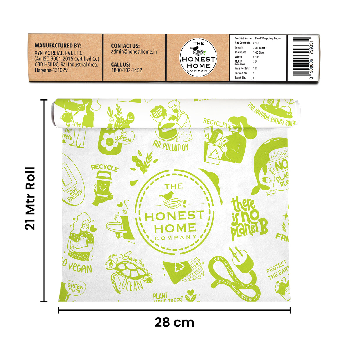 Food Wrapping Paper Roll Combo | Pack of 2 × 21M | 42 Meters | 40 GSM