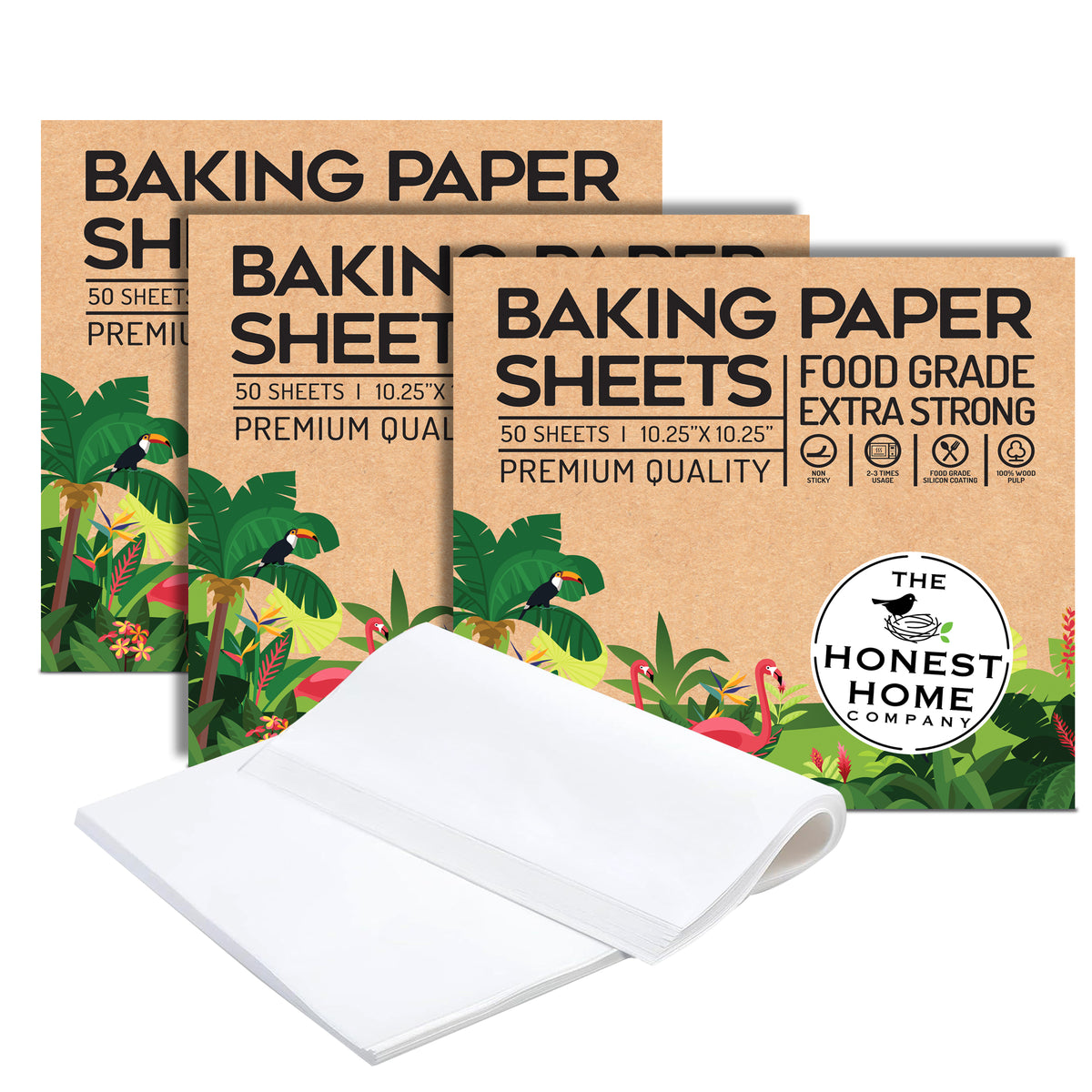 Baking Paper Sheets | 150 Sheets (50 Sheets X 3) | 10x10 Inch