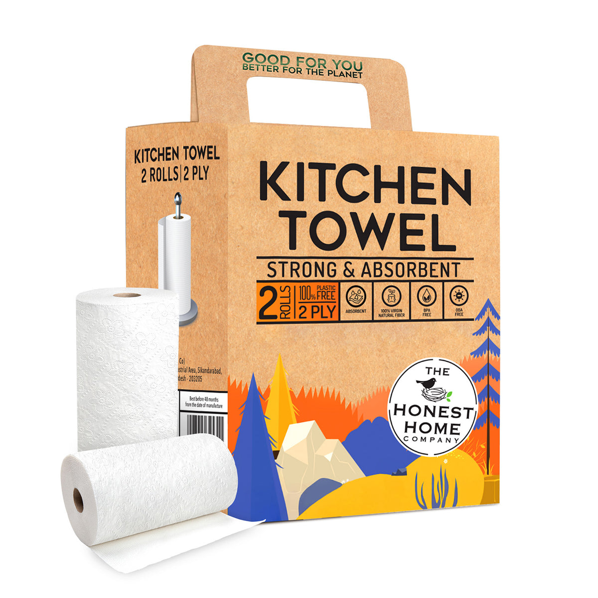Kitchen Towel Roll Combo 2 Ply | 120 Pulls | 2 Boxes × 2 Rolls