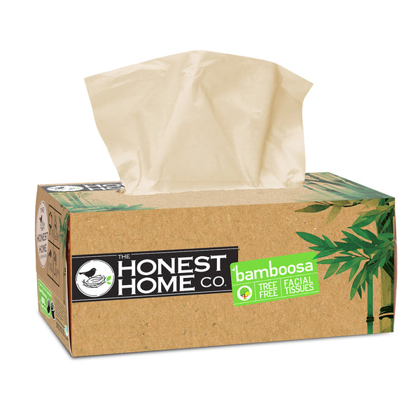 Honest Home 2-Ply Bamboo Tissue Paper Box | 200 Pulls | Soft And Highly Absorbent | 100% Natural