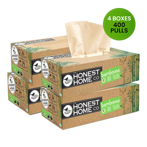 Bamboo Facial Tissue Box 2-Ply  | 400 Pulls | 100 Pulls x 4 Boxes