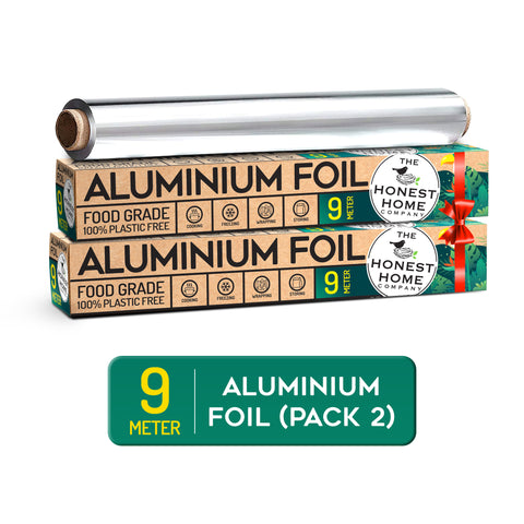 Aluminium Foil | 18 Meter Roll |Pack of 2 (9 M + 9 M)| 11 Micron Thick