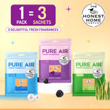 Pure Air by The Honest Home Company | Powerful Gel - Based Air Freshener | Odour Control | Lasts Upto 30 Days | Assorted Pack of 3 (30g)