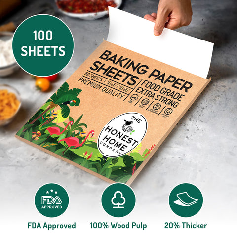 Baking Paper Sheets | 100 Sheets (10.25 x10.25 Inch) | 40 GSM  | Pre-Cut