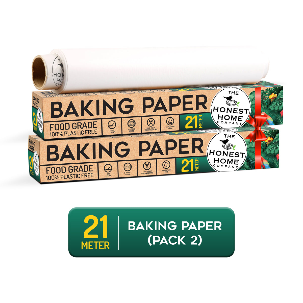 Baking Paper Roll | 21 Meters × 2 Pack | 40 GSM Non-Stick Parchment Paper