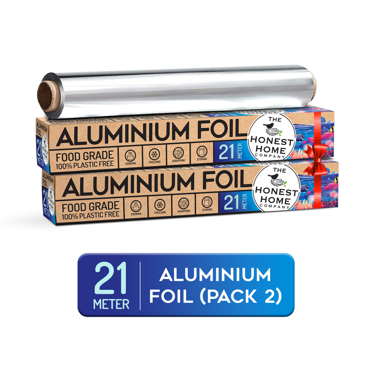 Aluminium Foil | 42 Meter Roll |Pack of 2 (21 M + 21 M)| 11 Micron Thick