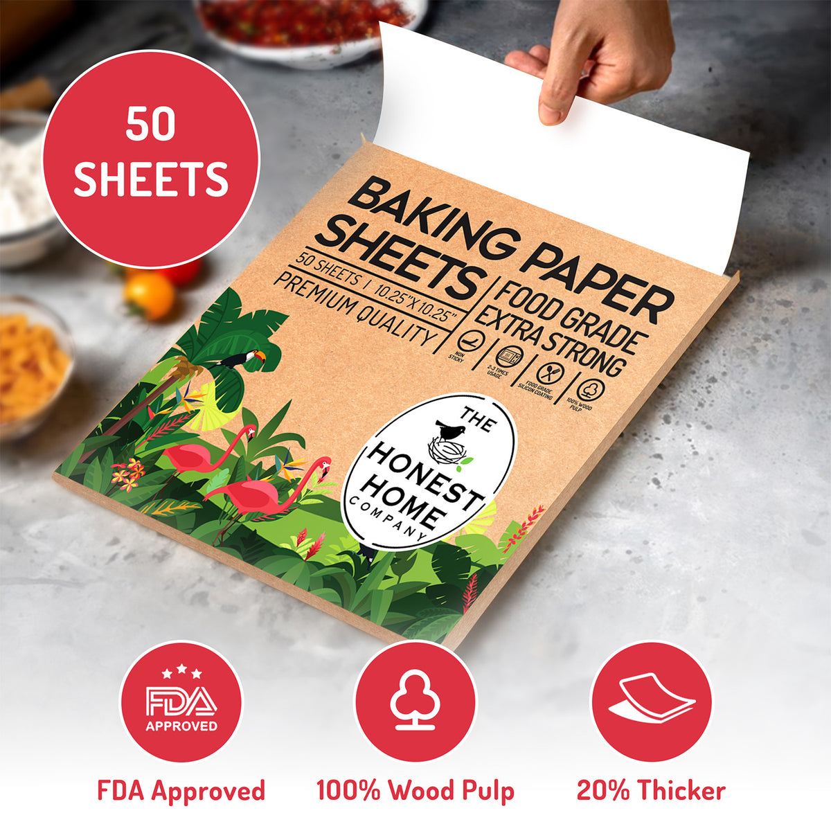 Baking Paper Sheets | 150 Sheets (50 Sheets X 3) | 10x10 Inch