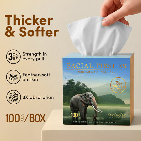 Wildlife Art Edition Facial Tissue Boxes 3-Ply | 400 Pulls | 4 Pack X 100 Pulls