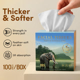 Honest Home 3 Ply Artisanal Facial Tissue Boxes Combo | 400 Pulls | 100 Pulls x 4 boxes | Soft And Highly Absorbent | 100% Natural Virgin Fibre