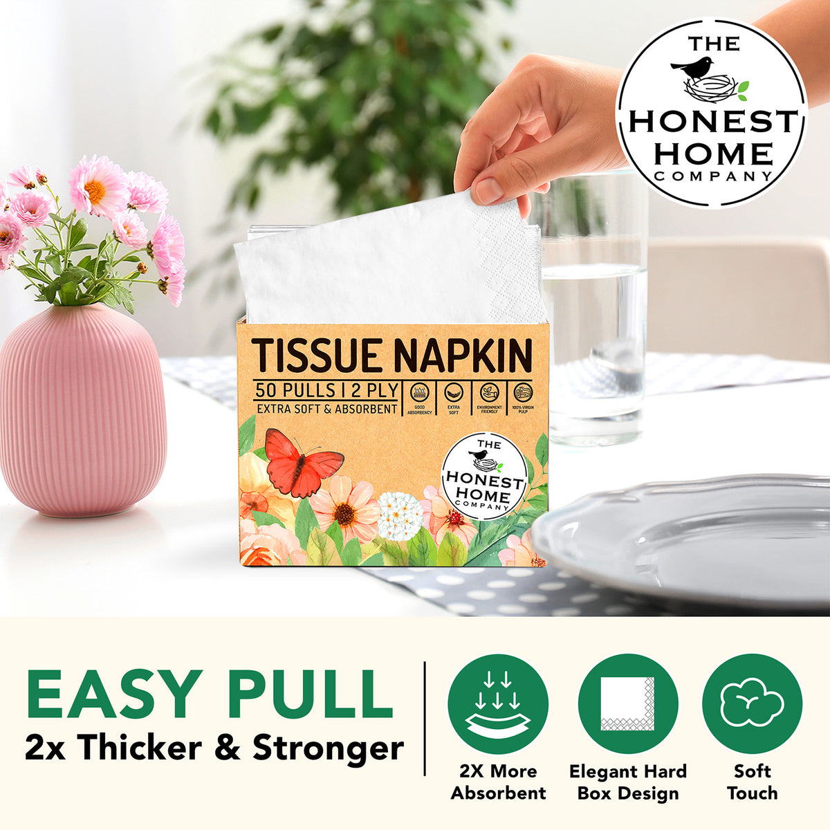 The Honest Home Company Napkins (2 Ply)-1 pack (50 pulls)