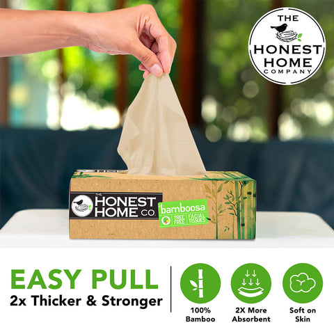 Bamboo Facial Tissue Box 2-Ply  | 400 Pulls | 100 Pulls x 4 Boxes