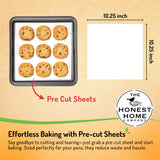Honest Home Baking Paper Sheets | 150 Sheets (50 Sheets X 3) | 10x10 Inch | Pre-Cut & Non-Stick | Parchment Paper for Baking Cake | Oven, Air Fryer, Microwave Safe