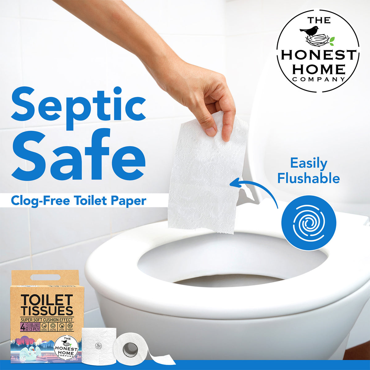 Toilet Tissue Rolls 3 Ply | 1200 Pulls |4 Rolls x 300 Pulls