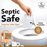 Honest Home 3 Ply Toilet Tissue Paper Rolls | 1920 Pulls | 160 Pulls x 12 rolls | 100% Virgin Pulp | Super Soft Toilet Roll | Clog-Free