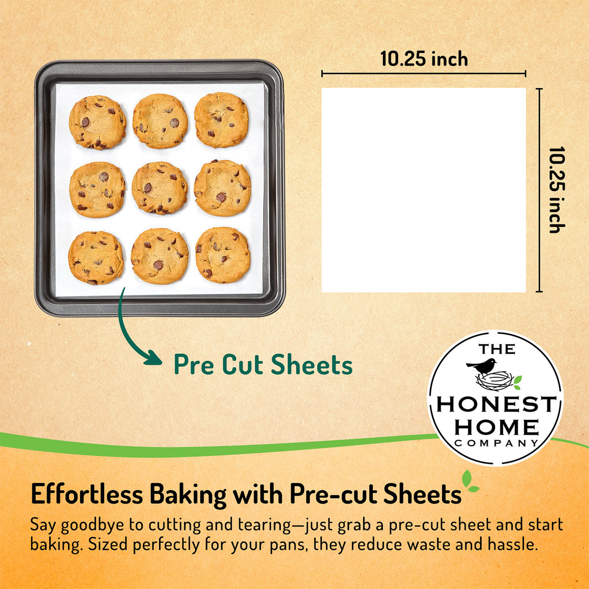 Baking Paper Sheets | 100 Sheets (10.25 x10.25 Inch) | 40 GSM  | Pre-Cut
