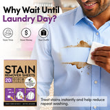 Stain Remover Sheets | 20 Sheets | Portable Stain Cleaning Sheets