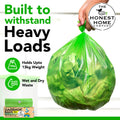 Compostable Garbage Bags Large Green | 60 Bags | 24 x 32 Inches| Pack of 4