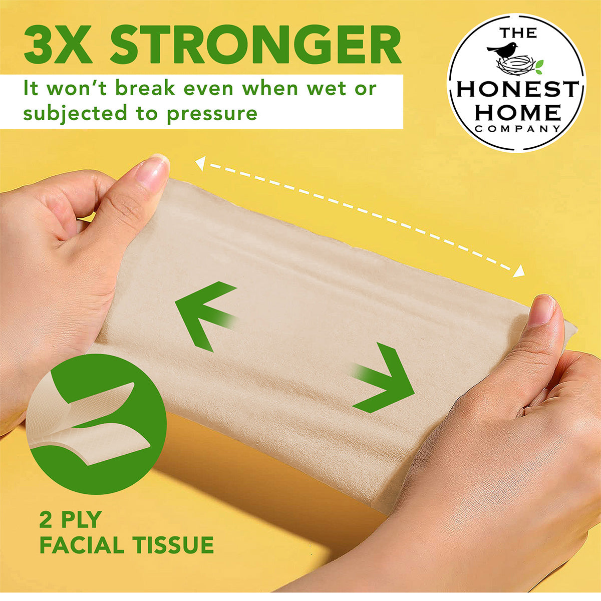 Bamboo Facial Tissue Box 2-Ply  | 400 Pulls | 100 Pulls x 4 Boxes
