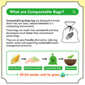 Compostable Garbage Bags Large Green | 60 Bags | 24 x 32 Inches| Pack of 4