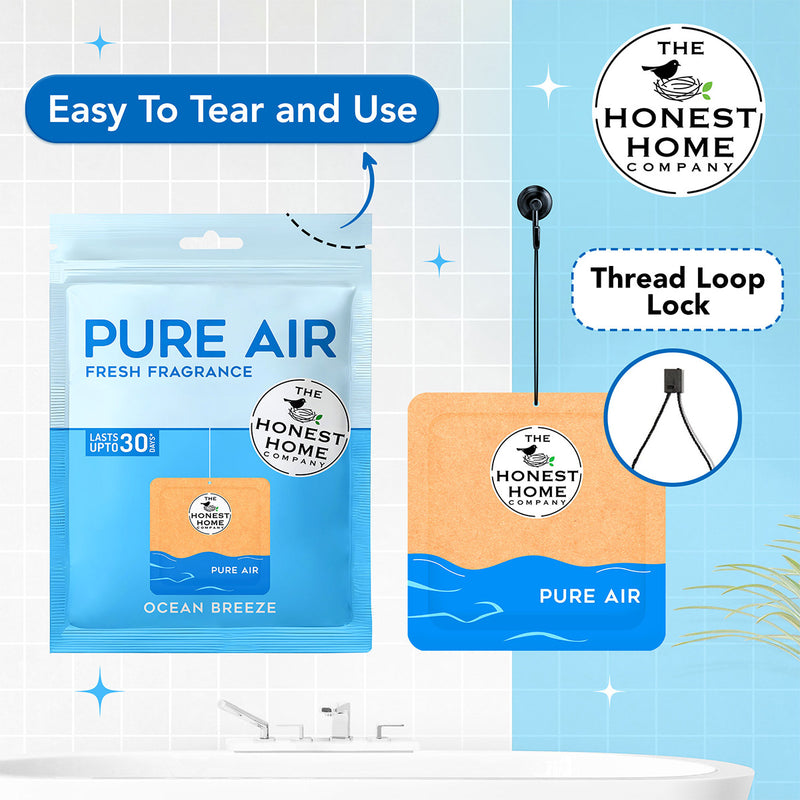 Pure Air by The Honest Home Company | Powerful Gel - Based Air Freshener | Odour Control | Lasts Upto 30 Days | Assorted Pack of 3 (30g)