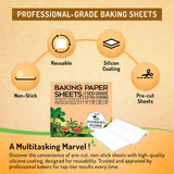 Honest Home Baking Paper Sheets | 150 Sheets (50 Sheets X 3) | 10x10 Inch | Pre-Cut & Non-Stick | Parchment Paper for Baking Cake | Oven, Air Fryer, Microwave Safe