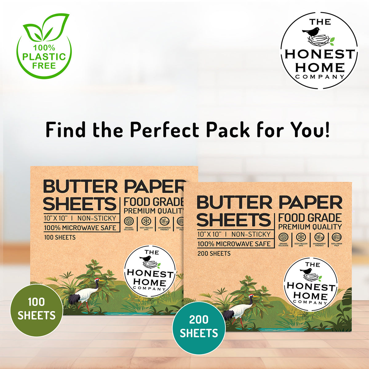 Butter Paper Sheets | 200 Sheets(10x10 Inch) | 40 GSM  | Pre-Cut & Non-Coated