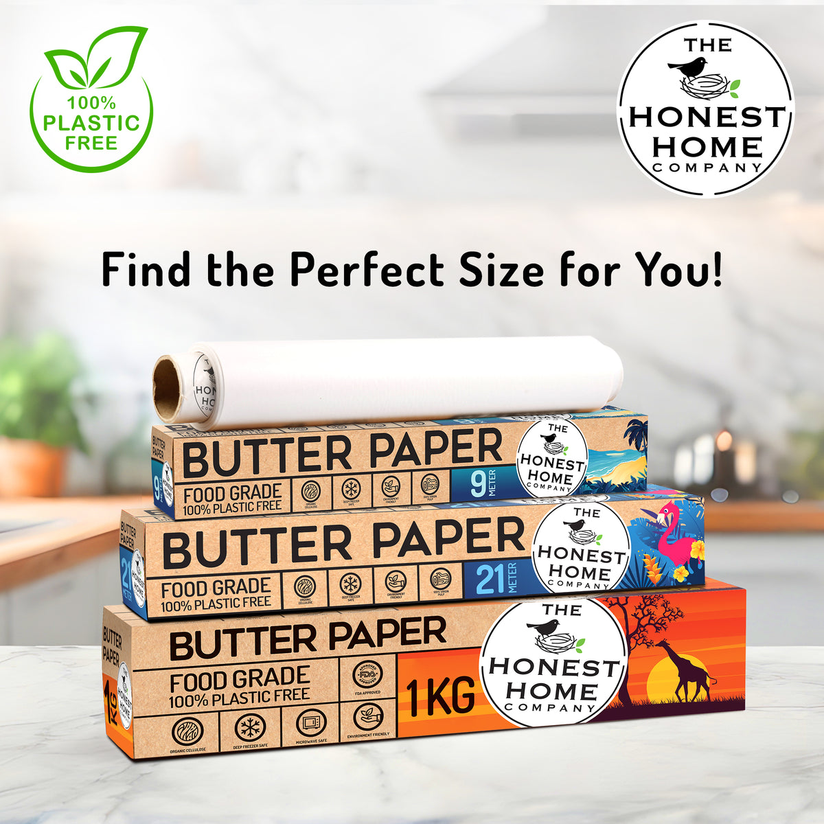 Butter Paper Roll Combo | 42 Meters | Pack of 2 (21 M + 21 M) | 40 GSM
