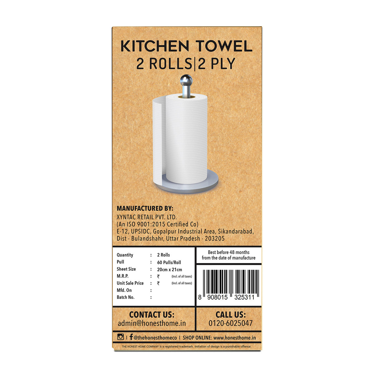 Kitchen Towel Roll Combo 2 Ply | 120 Pulls | 2 Boxes × 2 Rolls