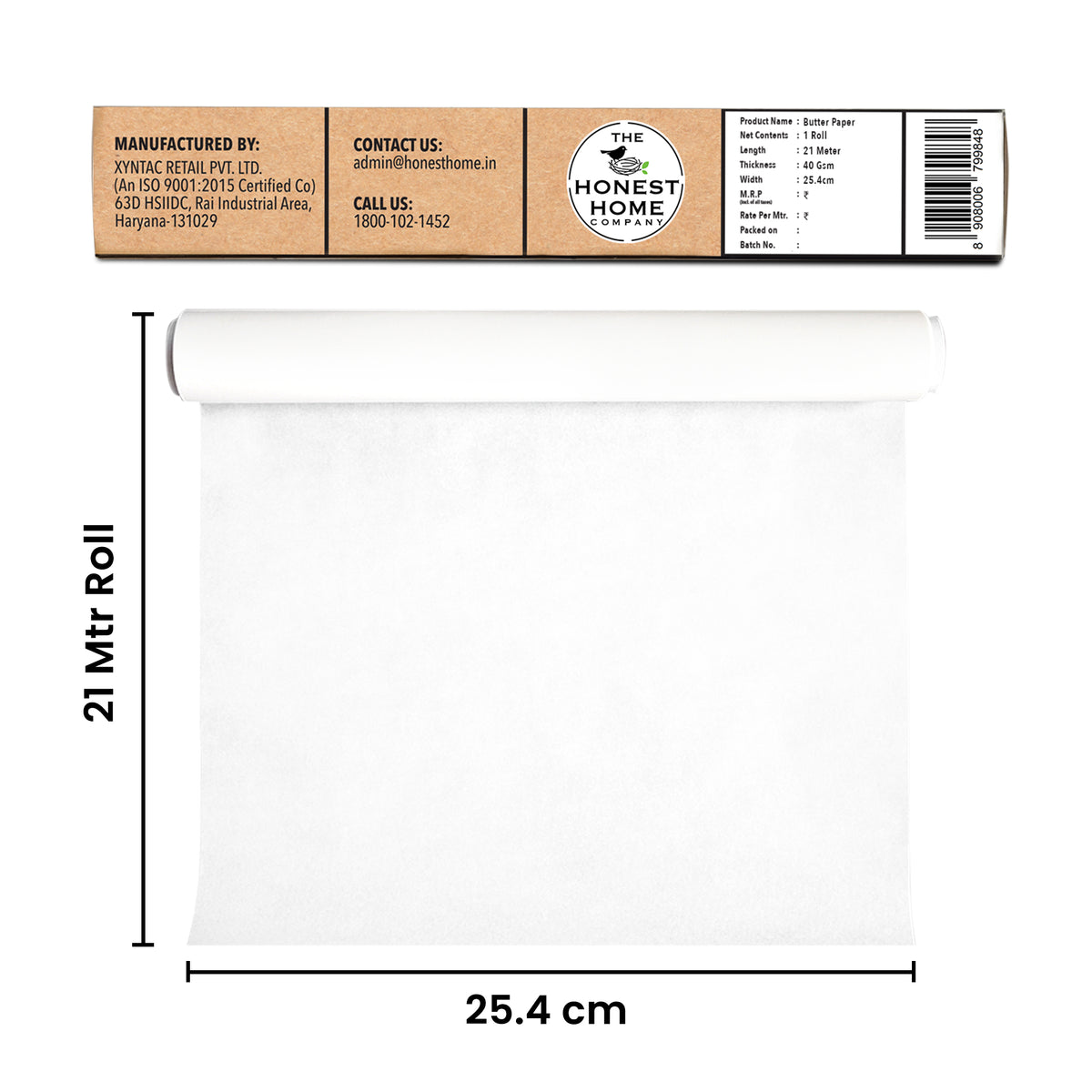 Butter Paper Roll Combo | 42 Meters | Pack of 2 (21 M + 21 M) | 40 GSM