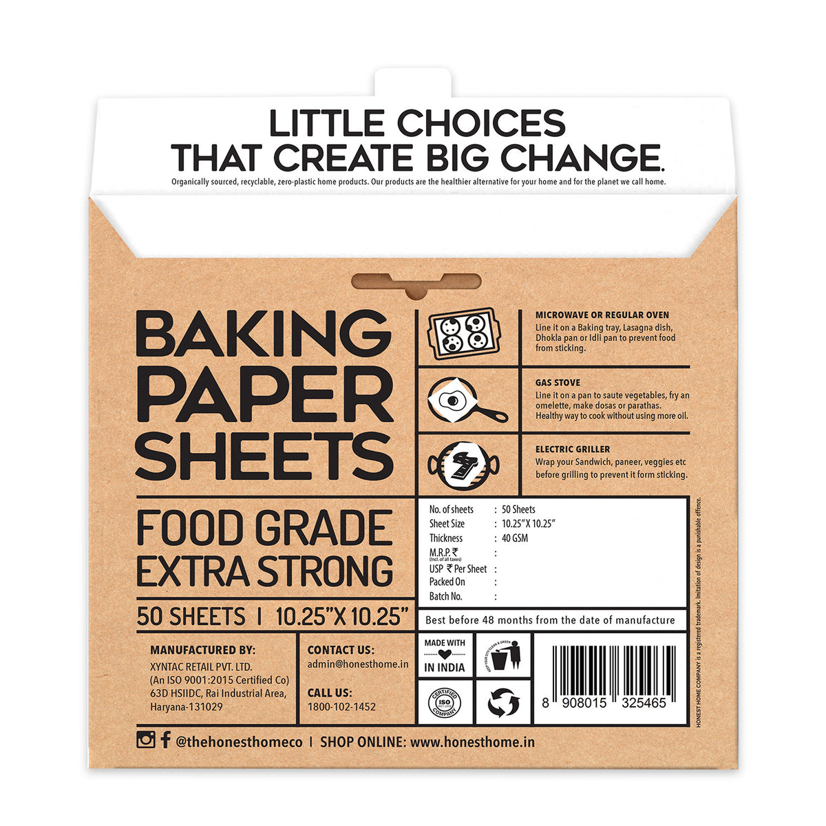 Baking Paper Sheets | 150 Sheets (50 Sheets X 3) | 10x10 Inch