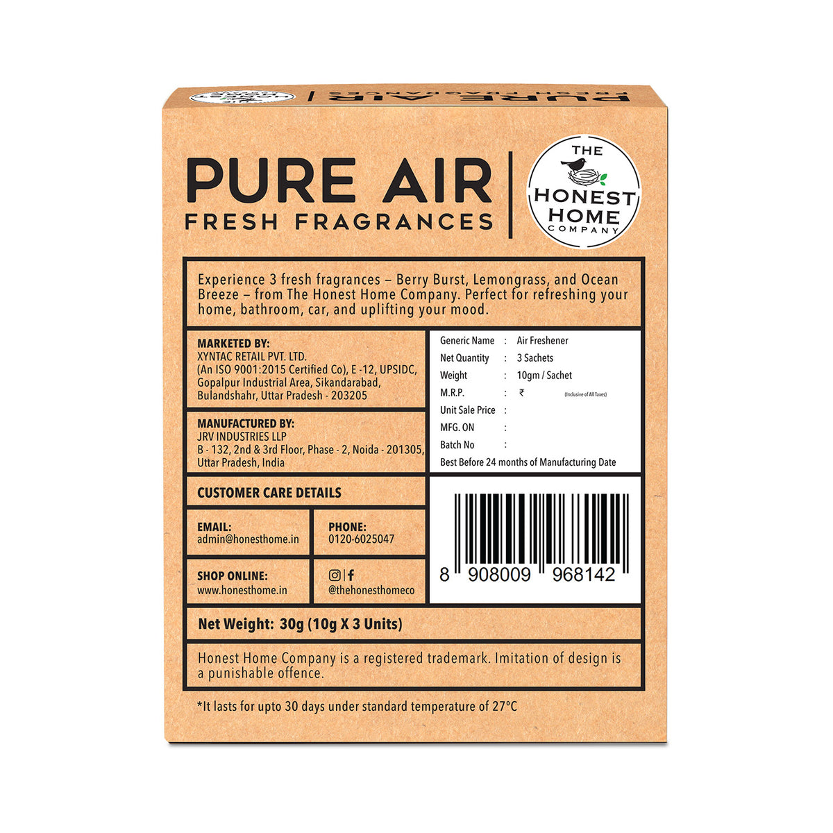 Gel Based Air Freshener | 3 Sachets | Pack of 2 | Long Lasting Fragrances