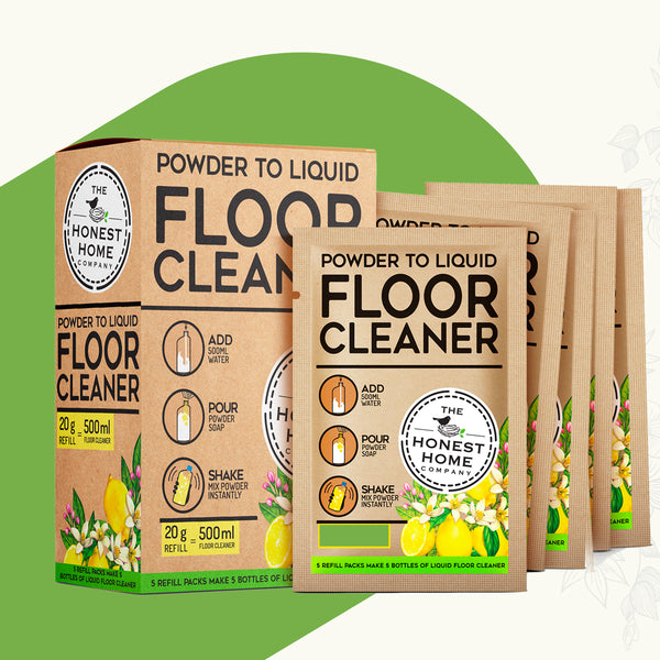 Powder-To-Liquid Floor Cleaner - 5 Refills - 2.5 Liters Liquid Floor Cleaner