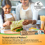 Honest Home Food Wrapping Paper Roll 9 Meters | 40 GSM, Grease-Resistant | Paper Wrap for Rotis, Sandwiches, Lunch Boxes & Storage | Oven & Freezer Safe
