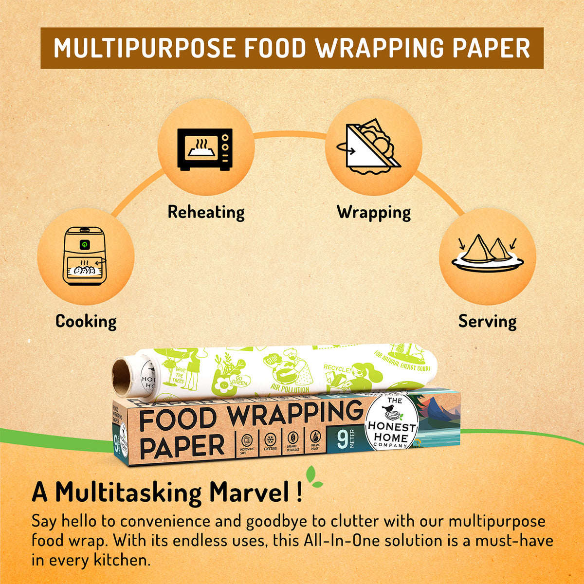 Food Wrapping Paper Roll | 9 Meters | 40 GSM