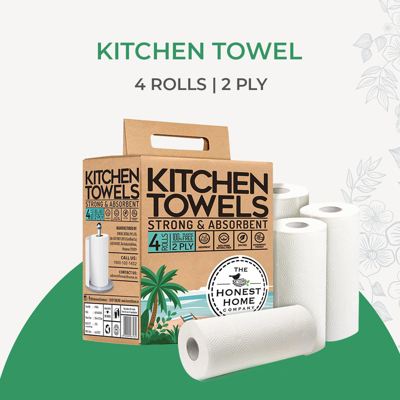2 Ply Kitchen Towel Roll - 60 Pulls (Pack Of 4)