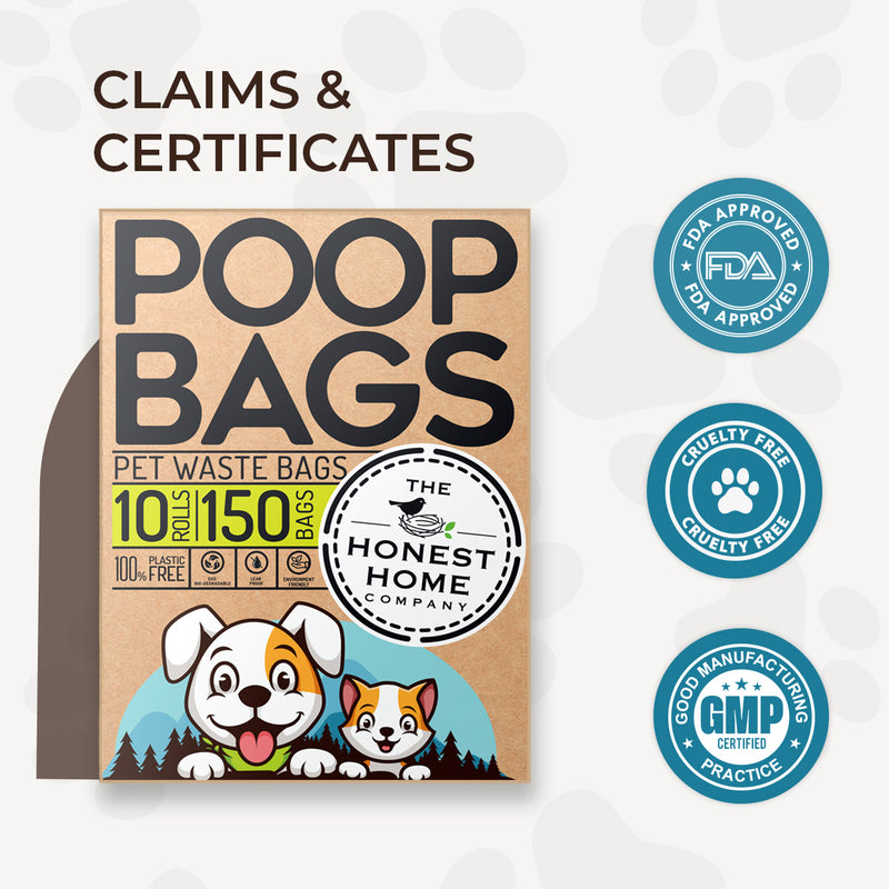 The Green Poop Bag 100% Compostable Dog Poop Bag Rolls - 45 bags
