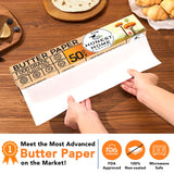 Honest Home Butter Paper Roll 50 Meters, 40 GSM | FDA Approved | 100% Non-Silicon Coated