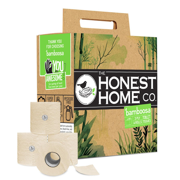 The Honest Home Company Bamboo Toilet Roll (3 Ply)-4 rolls x 220 pulls