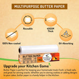 The Honest Home Company | 1Kg Butter Paper Roll | Ideal for Wrapping Roti, Paratha (As seen on Shark Tank) (100 Mtr Pack of 1)