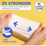 Honest Home 2 Ply Facial Tissue Paper Box | 600 Pulls | 100 Pulls x 6 boxes | Soft And Highly Absorbent | 100% Natural Virgin Fibre