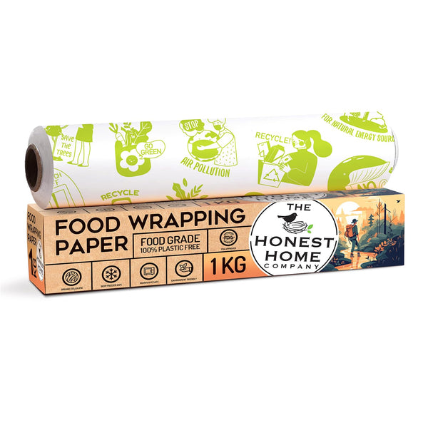Honest Home Food Wrapping Paper Roll | 100 Metres | 40 GSM Grease-Resistant | Paper Wrap for Rotis, Sandwiches, Lunch Boxes & Storage | Oven & Freezer Safe