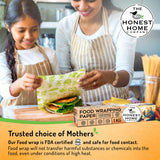Honest Home Food Wrapping Paper Roll | 100 Metres | 40 GSM Grease-Resistant | Paper Wrap for Rotis, Sandwiches, Lunch Boxes & Storage | Oven & Freezer Safe