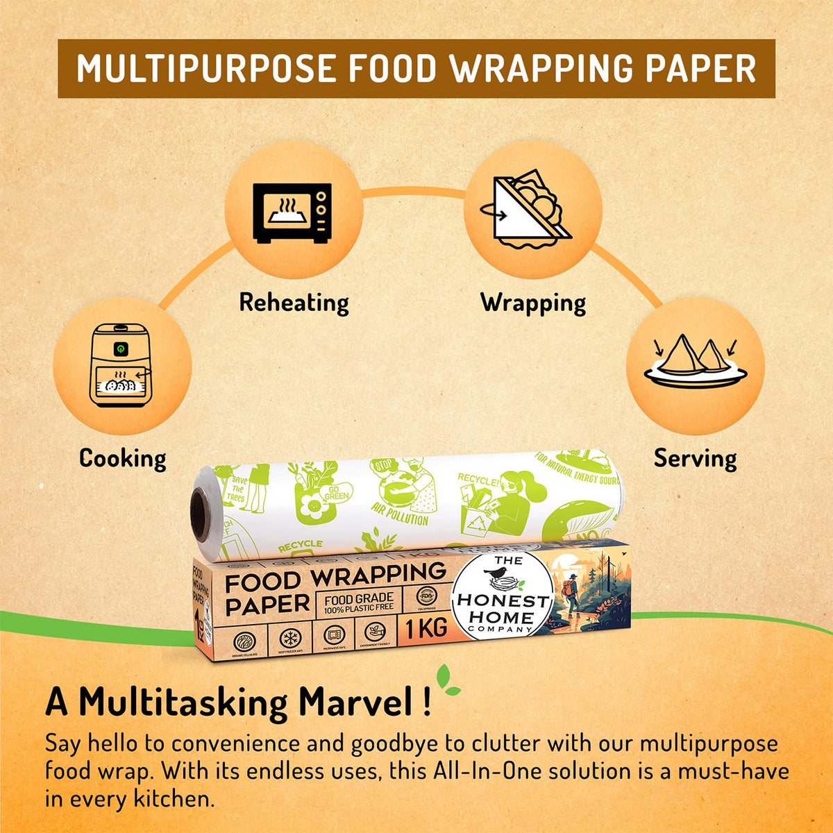 Food Wrapping Paper Roll | 100 Meters | 40 GSM