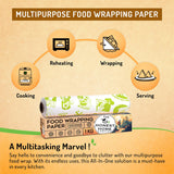 Honest Home Food Wrapping Paper Roll | 100 Metres | 40 GSM Grease-Resistant | Paper Wrap for Rotis, Sandwiches, Lunch Boxes & Storage | Oven & Freezer Safe